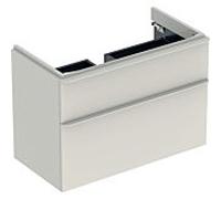 Geberit Armoire sous lavabo Smyle Square 500354 884x617x470 mm 2 tiroirs Laque brillante gris sable