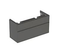 Geberit Smyle Square meuble sous-lavabo pour lavabo double, 500356, 1184x617x470mm, avec 2 tiroirs, 500.356.JK.1, Couleur: Lave / laqué mat