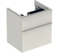Geberit Smyle Square - Meuble sous vasque with 2 pull-out compartments 584x617x470mm sand grey high gloss/sand grey high gloss