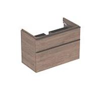 Geberit Meuble sous-vasque Smyle Square 500354JR1 88,4×61,7×47cm–2 tiroirs–noyer hickory/mélamine