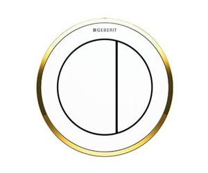 Geberit Typ 10 bouton de chasse d'eau pour WC blanc-doré 116.055.KK.1