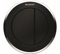 Geberit Typ 10 bouton de chasse d'eau pour WC chrome brillant-noir 116.056.KM.1