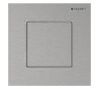 Geberit type 40, commande pour urinoir, avec déclenchement pneumatique du rinçage, plaques de déclenchement, square, acier inox, 116217FW1, Couleur: acier inoxydable brossé - CM