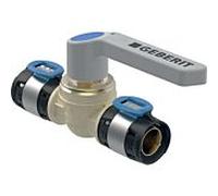 Geberit Vanne à boisseau sphérique FlowFit 619853001 Ø 32 mm, 12,8 cm, avec levier de commande