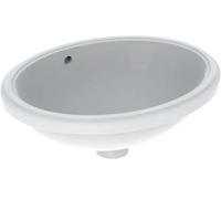 Geberit Lavabo VariForm à encastrer ovale 420x330 mm sans trou, avec trop-plein Blanc 500.749.01.2