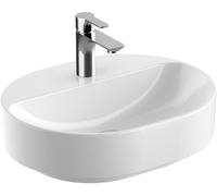 Geberit Vasque à poser VariForm 500776002 – 50x40 cm elliptique, sans trop-plein, blanc KeraTect