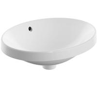 Geberit Lavabo à encastrer VariForm 500709012 ovale 50x40 cm sans trou avec trop-plein blanc