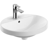 Geberit Lavabo à encastrer VariForm 500713012 blanc 50x45 cm ovale banc percé et trop-plein