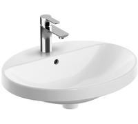 Geberit Lavabo à encastrer VariForm 500721012 55×45 cm ovale trou robinetterie trop-plein blanc