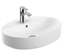 Geberit – Vasque à poser VariForm 500772012 blanc 60x45 cm ovale, banc percé, avec trop-plein