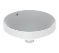 Geberit VariForm lavabo à encastrer 500701012 d= 40cm, sans trou pour robinetterie, avec trop-plein, rond, blanc