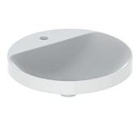 Geberit VariForm lavabo à encastrer 500707012 p= 48cm, avec banc à trou pour robinetterie, sans trop-plein, rond, blanc