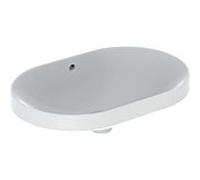 Geberit VariForm lavabo à encastrer 500729002 60x40cm, sans trou pour robinetterie, avec trop-plein, elliptique, blanc KeraTect