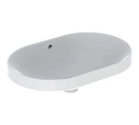Geberit Lavabo encastrable VariForm 60x40cm elliptique, sans trou, trop-plein, blanc KeraTect