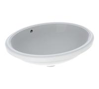 Geberit VariForm lavabo sous plan 500753002 56x46cm, sans trou pour robinetterie, avec trop-plein, ovale, blanc KeraTect