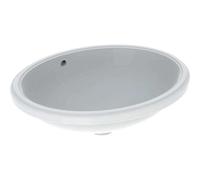 Geberit VariForm lavabo à encastrer ovale, 500x400mm, sans trou pour robinet, avec trop-plein, 500.753.01.2, Couleur: Blanc