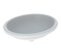 Geberit VariForm vasque sous plan 500755012 56x46cm, sans trou pour robinetterie, sans trop-plein, ovale, blanc