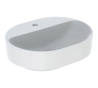 Geberit VariForm vasque à poser 500776012 50x40cm, avec banc à trou pour robinetterie, sans trop-plein, elliptique, blanc