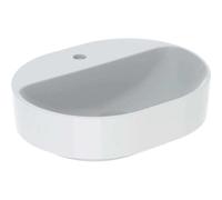 Geberit VariForm vasque à poser 500776002 50x40cm, avec banc à trou pour robinetterie, sans trop-plein, elliptique, blanc KeraTect