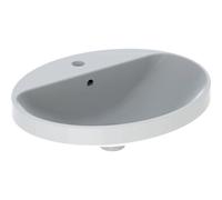 Geberit VariForm lavabo à poser ovale avec plage de robinetterie avec trop-plein 55x45x17.8cm blanc 500720012 500.720.01.2