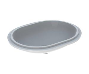 Geberit VariForm lavabo encastré elliptique sans trou de robinetterie sans trop-plein 61x46x18.1cm blanc 500758012 500.758.01.2