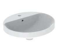 Geberit Lavabo à encastrer VariForm 500713012 blanc 50x45 cm ovale banc percé et trop-plein