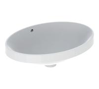 Geberit VariForm lavabo à encastrer 500717012 55x40cm, sans trou pour robinetterie, avec trop-plein, ovale, blanc