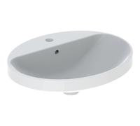 Geberit VariForm lavabo à encastrer 500721012 55x45cm, avec trou pour robinetterie, trop-plein, ovale, blanc