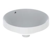Geberit VariForm lavabo à encastrer 500701012 d= 40cm, sans trou pour robinetterie, avec trop-plein, rond, blanc