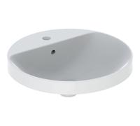Geberit VariForm lavabo à encastrer 500705012 p= 48cm, avec trou pour robinetterie, trop-plein, rond, blanc