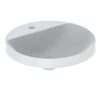 Geberit Lavabo à encastrer VariForm 500707012 – prof. 48 cm, banc percé, sans trop-plein, rond, blanc