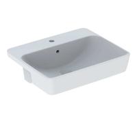 Geberit VariForm lavabo semi-encastré carré, 550x450mm, avec trou pour robinetterie, avec trop-plein, blanc, 500.681.01.1, Couleur: Blanc