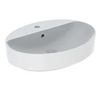 Geberit Vasque à poser VariForm 500772002 ovale 60x45 cm blanc KeraTect, trou robinet, trop-plein