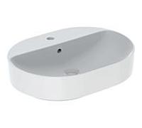 Geberit VariForm vasque à poser 500777012 blanc , 60x45cm, avec banc à trou pour robinetterie, trop-plein, elliptique