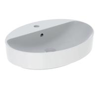 Geberit VariForm Vasque à poser ovale, 600x450mm, avec trou pour robinet, avec trop-plein, 500772002, Couleur: Blanc, avec KeraTect - CM