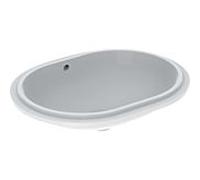 Geberit VariForm vasque sous plan 500757002 61x46cm, sans trou pour robinetterie, avec trop-plein, elliptique, blanc KeraTect