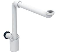 Geberit siphon gain de place 151116111 siphon tubulaire submersible, 2000 2000 /4", 32 mm, modèle gain de place, pour lavabos, sortie horizontale, blanc alpin