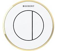 Geberit WC control Typ 01 116055KK1 pneumatique, double chasse, plastique, blanc / plaqué or