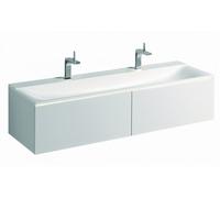 Geberit Xeno 2 lavabo, avec 2 trous pour robinetterie et sans trop-plein, 160x48cm, blanc, 500279001, 500279001 - CM