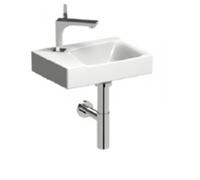 Geberit Xeno² lave-mains 500528011 40x28cm, blanc KeraTect, trou de robinetterie à gauche, sans trop-plein