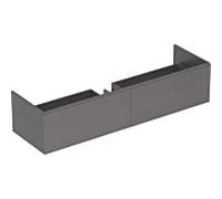 Geberit Xeno² meuble sous-vasque 500346431 159,5x35x47,3cm, avec 2 tiroirs, structure en bois mélaminé/gris scultura