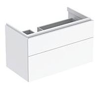Geberit Armoire sous-lavabo Xeno 2 2 tiroirs découpe siphon gauche Laque brillante blanche - CM