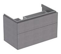 Geberit Meuble sous-vasque Xeno² 500515431 88x53x46,2 cm – 2 tiroirs, étagère, gris Scultura