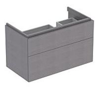 Geberit Xeno² meuble sous-vasque 500516431 88x53x46,2cm, avec 2 tiroirs, avec étagère, gris structuré/scultura