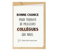 GEBETTER Cadeau Collègue Carte Vœux avec Enveloppe “Bonne chance pour trouver de meilleurs collègues que nous” Cadeau Départ Collègue Travail Retraite Noël pour Homme Femme