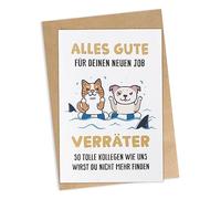 GEBETTER Carte Voeux Allemand Collègue avec Enveloppe pour Cadeau Départ Remerciement Collègue
