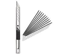 Gebildet 1 pièce Main Droite et Main Gauche Cutter de 9mm Lames sécables en Angle 30° + 10 pièces Snap Off Lames de Rechange, Cutter de Precision