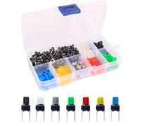 Gebildet 105PCS 6×6×8mm Coloré Tactile Bouton-Poussoir,Micro Momentanée Tact Assortiment Kit avec 7Couleurs Bouton Caps (Chaque Couleur 15pcs)
