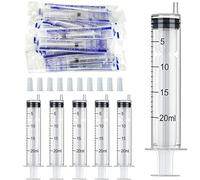 Gebildet 10Pcak 20 ml Seringue avec Casquettes, Plastique Mesure Liquide pour Hydroponique Mesure des Nutriments, Arrosage, Remplissage, Expérience de Laboratoire