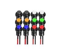 Gebildet 12pcs 12mm Précâblé Autobloquant Commutateur a Bouton Poussoir DS-428/427/425 ,Mini Interrupteur à Bascule Rond,pour Lam